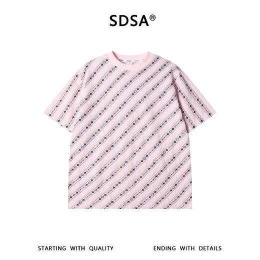 SDSA男装2026新款斜纹星星印花短袖T恤肌理感宽松圆领休闲上衣 商品图0