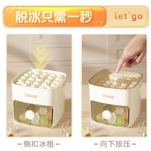 【按压脱模！轻松制冰】冻冰块模具按压冰格制冰神器带盖食品级自制制冰盒家用冰箱储存盒。xb 商品图2