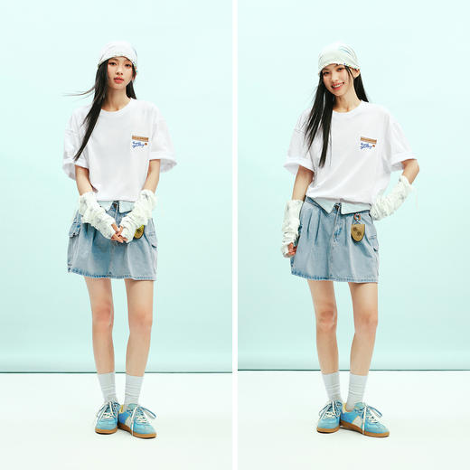 森马罗小黑短袖T恤男夏季立体毛绒章仔针织衫2026新款情侣风上衣 商品图4