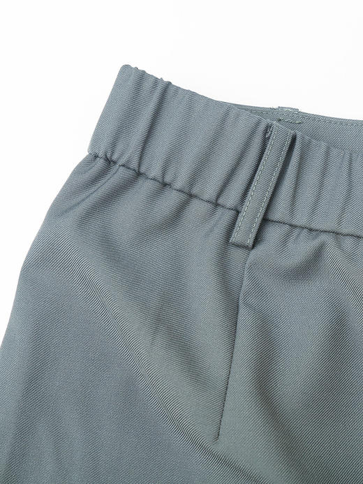 轻奢高级感高腰西装短裤女 绿光色压褶显瘦 A 字阔腿五分裤 小个子通勤气质休闲裤 商品图7