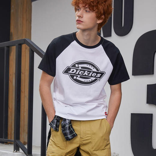 Dickies美式复古印花短袖t恤男休闲百搭拼色半袖圆领上衣情侣装DK008910 商品图3