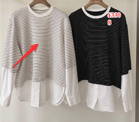 【门店同款】ENJOY春季衬衫设计条纹T 162155523