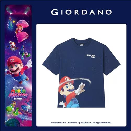 佐丹奴童装【超级马力欧兄弟联名款】马力欧印花短袖T恤衫03086355 商品图0