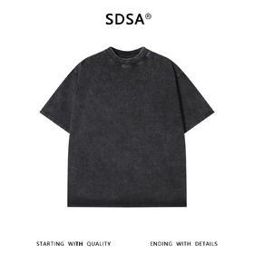 SDSA男装2026新款高贵轻奢美式复古星星烫钻短袖宽松圆领 T 恤