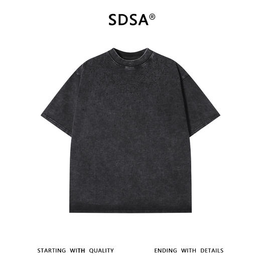 SDSA男装2026新款高贵轻奢美式复古星星烫钻短袖宽松圆领 T 恤 商品图0