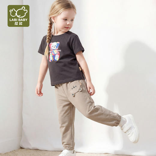 拉比童衣夏悦动小熊束口长裤j6LZBC101437 商品图3