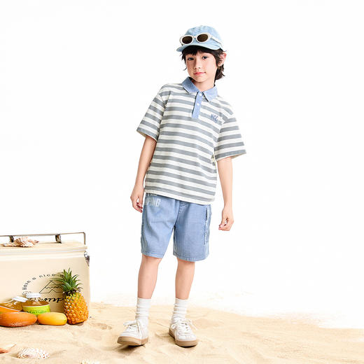 【实体店同款】男童全腰牛仔短裤夏季新款安奈儿童装AB626158 商品图3