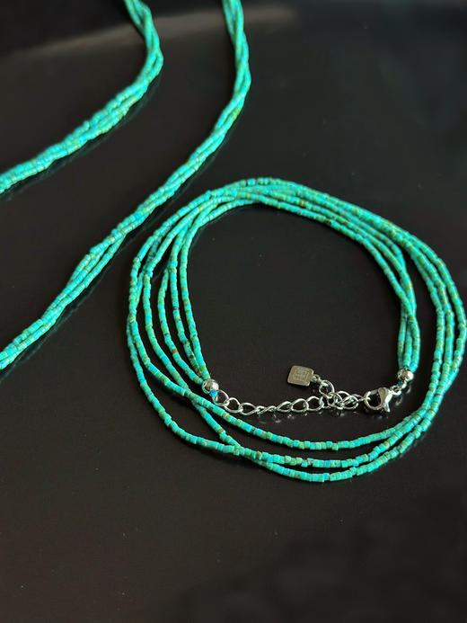 春日绽放 | 天然绿松石 青金石 橄榄石彩宝项链 商品图12