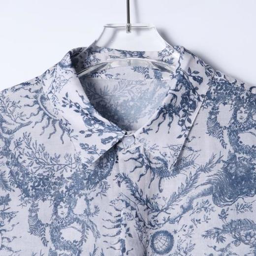 SDSA男装2026新款高贵轻奢复古新中式太阳神满印垂感长袖衬衫百搭 商品图1