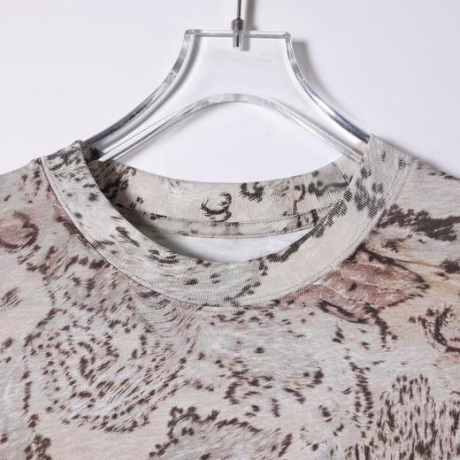 SDSA男装2026新款高贵轻奢时尚简约撞色满印圆领短袖T恤百搭上衣 商品图1