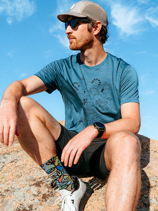 赛乐ZEALWOOD羊毛天丝印花T恤长袖短袖男女款春夏T恤干爽透气 商品图2