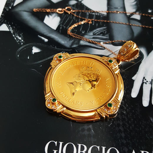 【天然正品】1994年伊丽莎白二世女王/袋鼠纪念币金币钻石吊坠57.2*43.1*5.0MM（皆取最大值）260326NJS33 商品图3