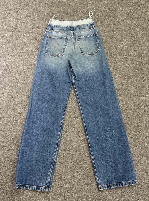 女款做旧拉链口袋牛仔裤长裤la016 商品图1