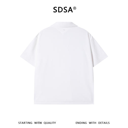 SDSA男装2026新款高贵轻奢潮牌简约纯色半拉链翻领短袖T恤百搭 商品图4