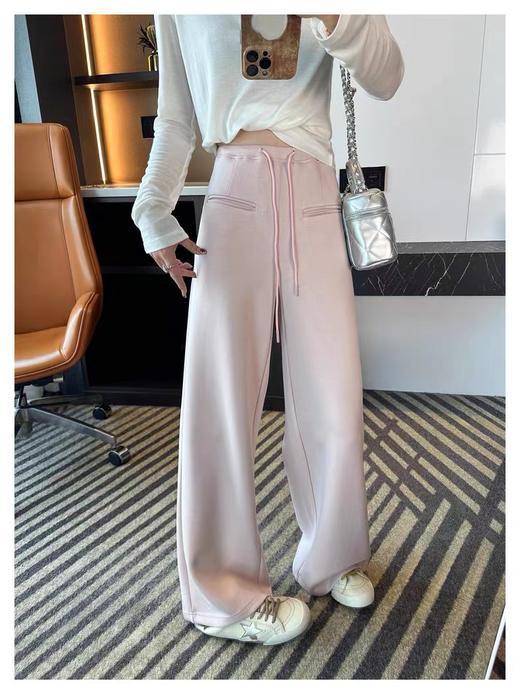 F040303夏薄款新款高腰设计感宽松莫代尔垂感直筒休闲裤女长裤 商品图6