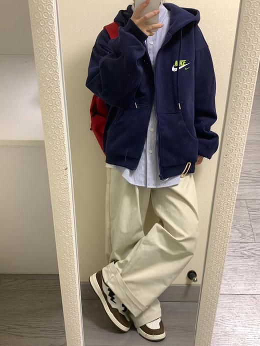 F040310春季新款罗纹耐磨损舒适亲肤情侣款连帽开衫拉链卫衣外套 商品图5