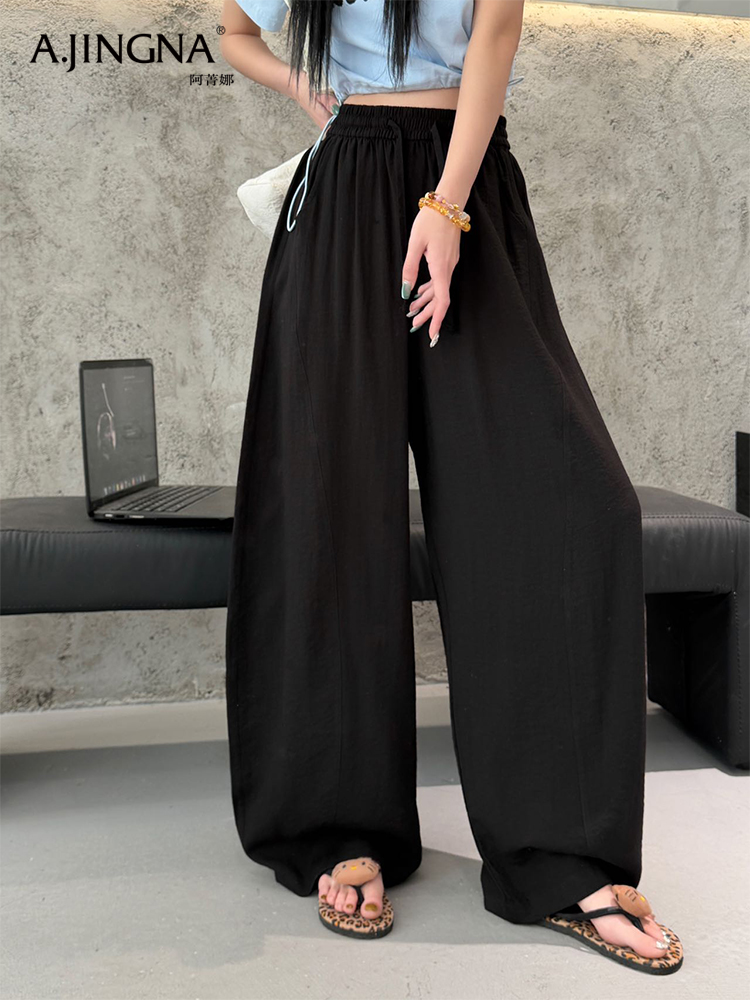 【轻薄飘逸】阿菁娜垂坠感棉麻阔腿裤F31C210038