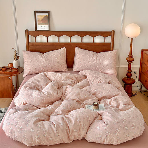 CKKHOUSE A类母婴级全棉双层纱四件套 床单款/床笠款 5款花型 商品图0