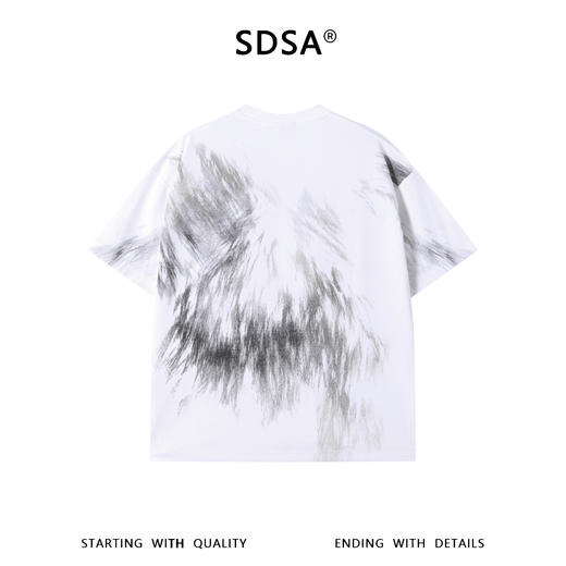 SDSA男装2026新款高贵轻奢美式高街扎染印花宽松短袖T恤百搭时尚 商品图1