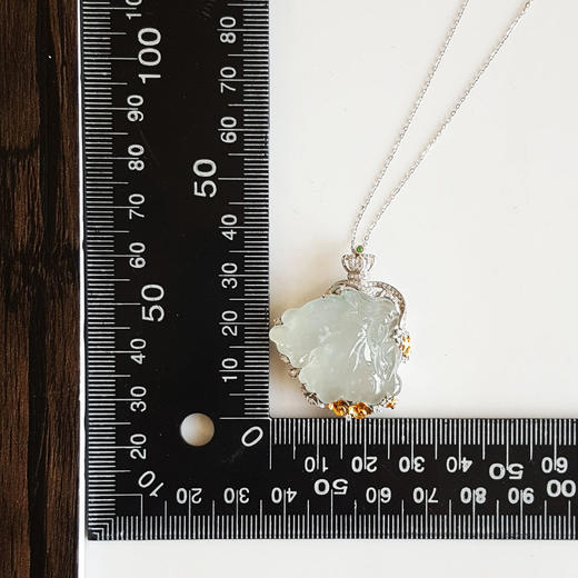 【天然正品】A货翡翠AU750收藏级双色金镶钻镶天然细腻木那雪花棉高冰种蝴蝶仙子造型翡翠吊坠项链36.6*30.5*10.2MM（皆取最大值）250326NJS23 商品图2