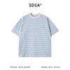 SDSA男装2026新款高贵轻奢韩系撞色条纹小标圆领短袖T恤百搭上衣 商品缩略图0