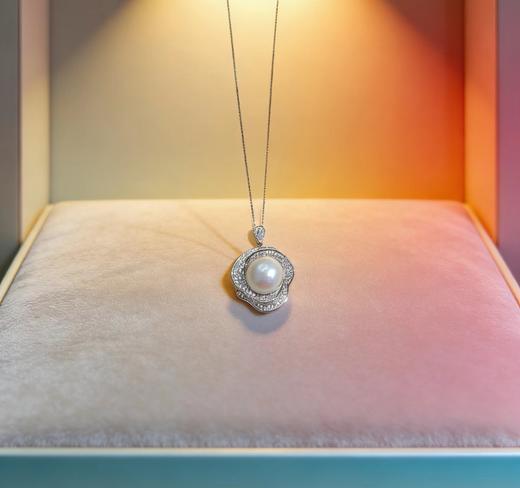 轻奢满钻 14-15mm淡水珍珠吊坠 锁骨链 派对焦点 礼物 [发：45] 商品图0