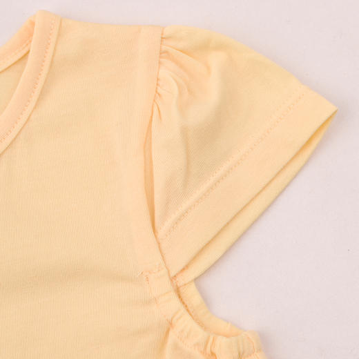 棉果果夏季新品女童纯棉凉感爬衣偏襟短袖连体衣M222720226309 商品图3