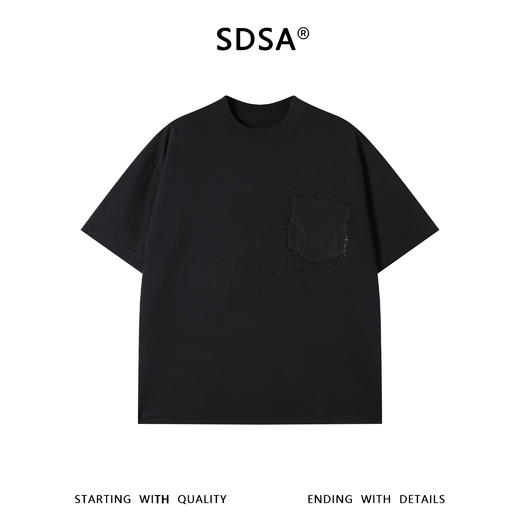 SDSA男装2026新款高贵轻奢潮牌重工烫钻设计圆领短袖T恤百搭上衣 商品图0