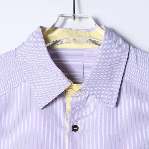 SDSA男装2026新款高贵轻奢潮牌复古风撞色竖条纹宽松短袖衬衫 商品图1