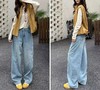 F040305春夏季新款四面弹杨桃裤女春季休闲百搭宽松阔腿牛仔裤拖地长裤 商品缩略图12