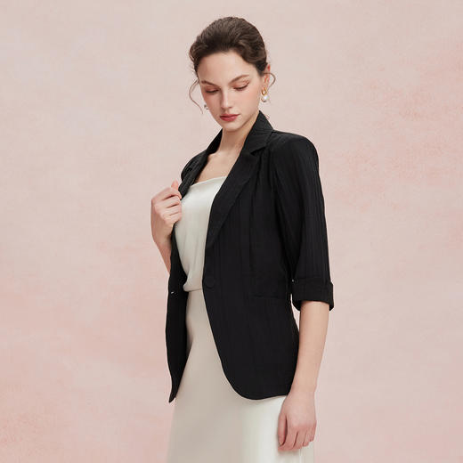 RF101斯尔丽26新款七分袖收腰通勤遮肉显瘦透气外套 商品图2