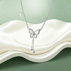 【宏艺珠宝】清蝶摇光·足银项链