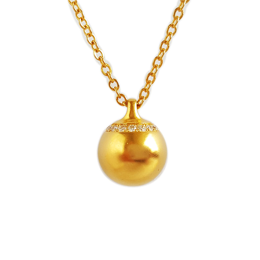 老铺古法手工足金项链金珠锁骨链（钻石款）项链 链长：46CM（长度可调节）260326JJ29