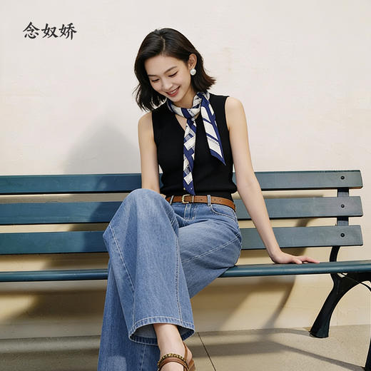 【商场同款】CNI6445 “ 都市新贵马甲 ” 莱赛尔三醋酸定制纱线吸汗透气 自然纹理挺括有型 好穿黑色马甲 商品图8