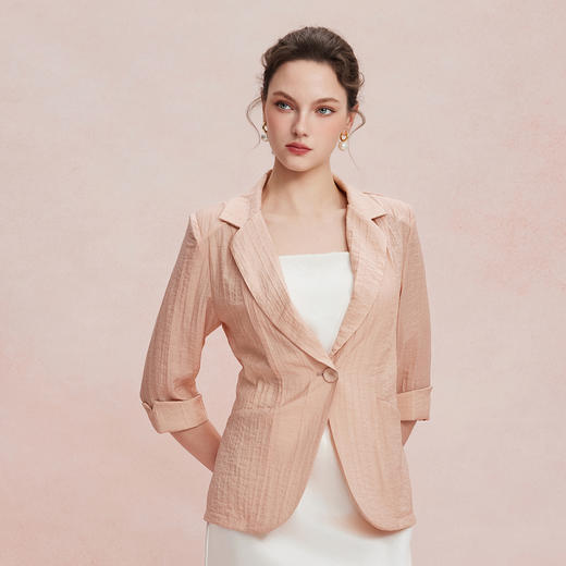 RF101斯尔丽26新款七分袖收腰通勤遮肉显瘦透气外套 商品图8