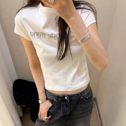 亚历山大同款烫钻修身T 商品图8