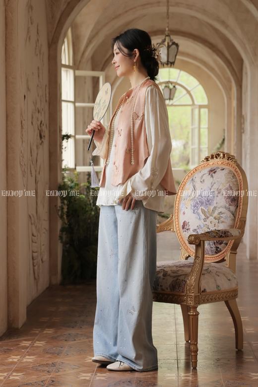 【门店同款】ENJOY夏季蝴蝶烫钻阔腿裤 170593769 商品图1