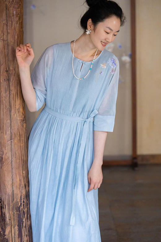 牧衣游原创 丝棉手工刺绣连衣裙新款限量福利款 风屿不支持会员折 商品图5