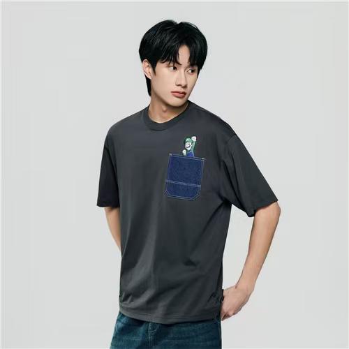佐丹奴男装【超级马力欧兄弟联名款】索罗娜牛仔布袋设计印花短袖T恤衫01096355 商品图3
