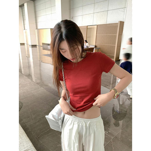 <曾小咸推荐>4.5现货秒杀 ！微信超特价！韩系纯色正肩短袖t 日常119.99 立减60 秒杀59.99！！ 商品图3