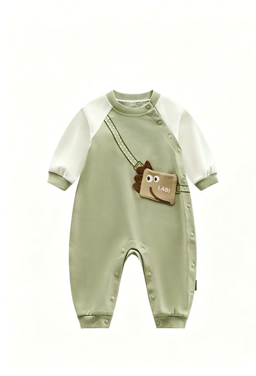 拉比-童衣类（春）I5丛林偏开连体衣灰绿（PH) 商品图0