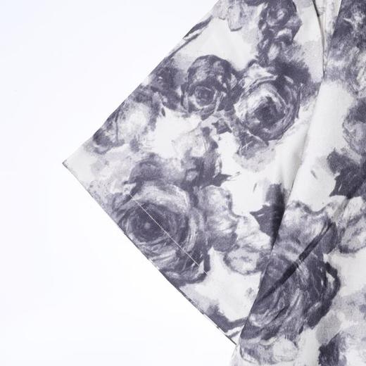 SDSA男装2026新款高贵轻奢水墨玫瑰满印短袖衬宽松落肩休闲上衣 商品图2