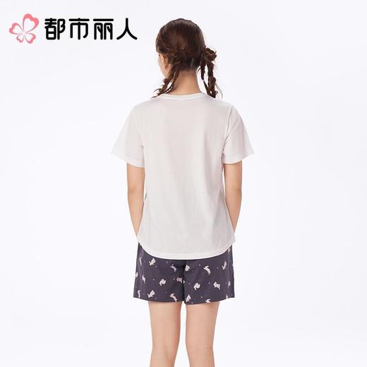 都市丽人睡衣女士睡衣薄家居服32支纯棉单面睡衣女士棉质短袖套装女装短袖短裤LHC2B3 商品图2