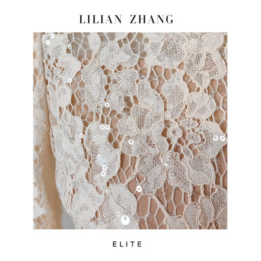 定制静奢风 「戛纳星宴」绣珠鱼骨—法式刺绣亮片蕾丝连衣裙 2501160 商品图3