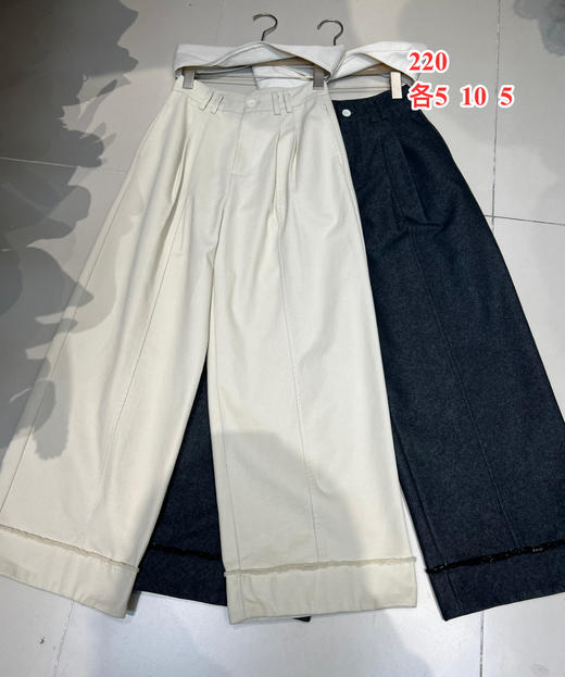 【门店同款】ENJOY春季拼接毛边直筒裤 161743825 商品图0