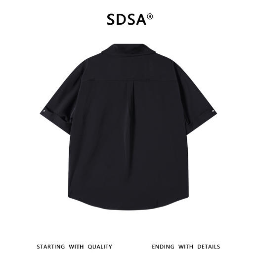 SDSA男装2026新款高贵轻奢简约纯色褶皱短袖衬衫百搭时尚休闲上衣 商品图1