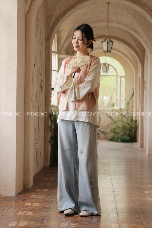 【门店同款】ENJOY夏季蝴蝶烫钻阔腿裤 170593769 商品图0