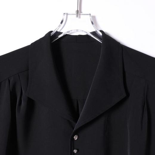 SDSA男装2026新款高贵轻奢简约纯色褶皱短袖衬衫百搭时尚休闲上衣 商品图2