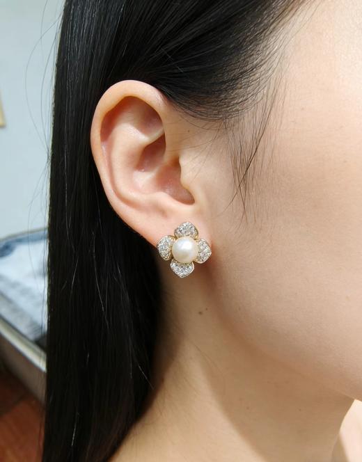 【羽黄金】7mm海水珍珠纯银耳钉 主推 轻奢点睛 小众设计 [发：46] 商品图1