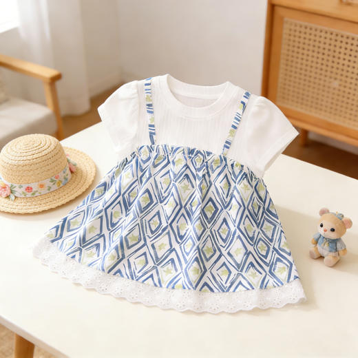 棉果果夏季新品女童人棉凉感套头娃娃衫M222140426318 商品图0